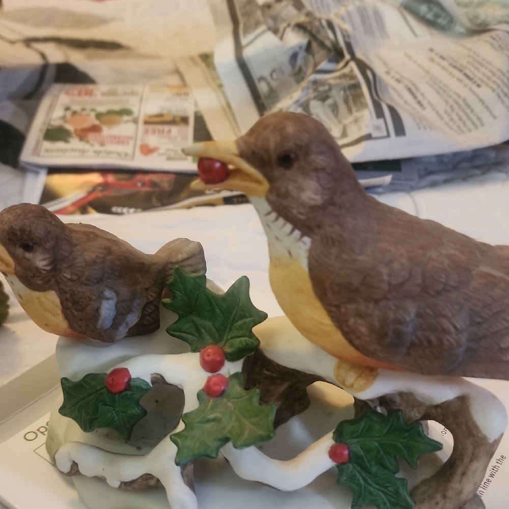 Decorative Brown and Yellow Bird Figurine